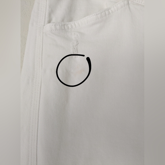 Closed Made in Italy White Distressed Mid Rise Straight Leg Denim Jeans Designer - Picture 7 of 10